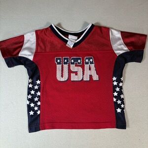Vintage USA America Toddler Basketball Jersey Size 4T Red Blue Stars